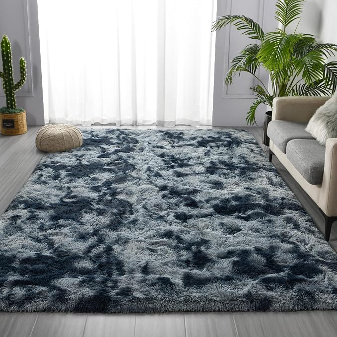 Deerhoo Large Shag Area Rugs 6 x 9, Tie-Dyed Plush Fuzzy Rugs - Image 3