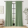 Guken 100% Blackout Linen Curtains 84 Inch Length 2 Panels Set by Guken