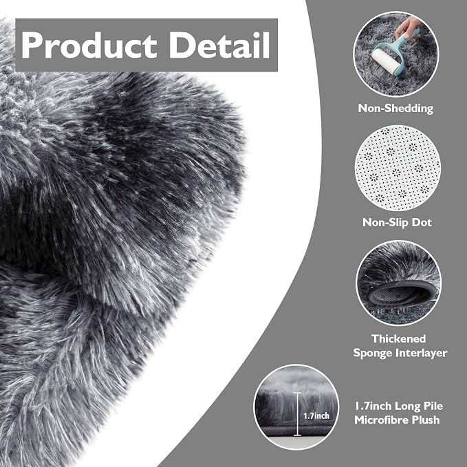 2x3 Fluffy Area Rugs for Bedroom Living Room, Small Soft Shag Fuzzy Rug - Image 4
