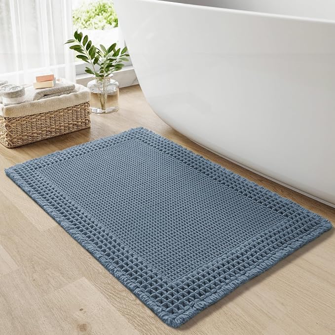 RESARE Waffle Bath Rug for Bath, Super Absorbent Non Slip Machine Washable by Resare