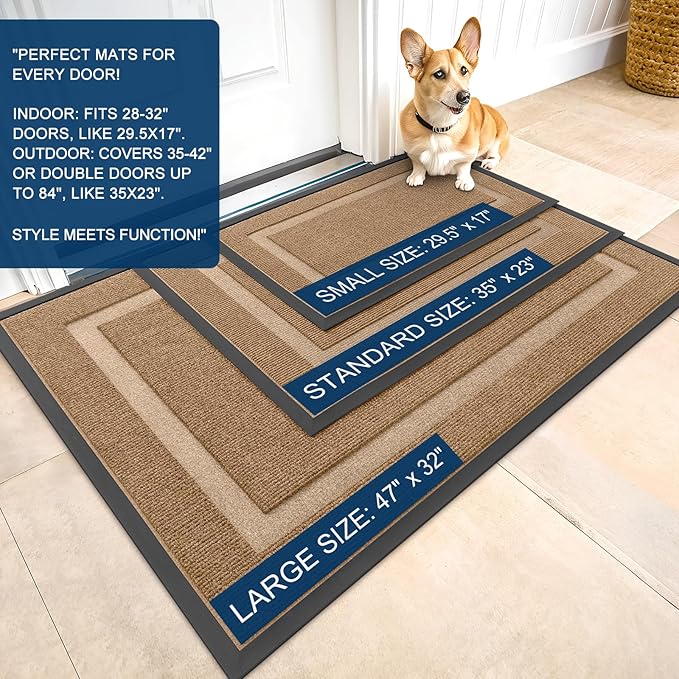 OLANLY Front Door Mat Indoor Outdoor Entrance, Waterproof All-Season, - Image 3