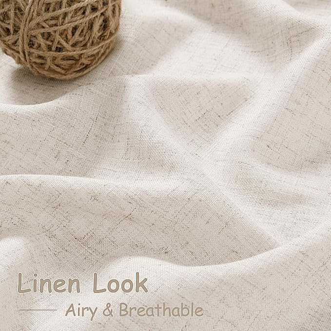 Beige Flax Linen Curtains 84 inches Long - Image 5