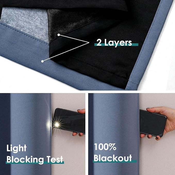ChrisDowa 100% Blackout Curtains 84 inch Long - Image 4
