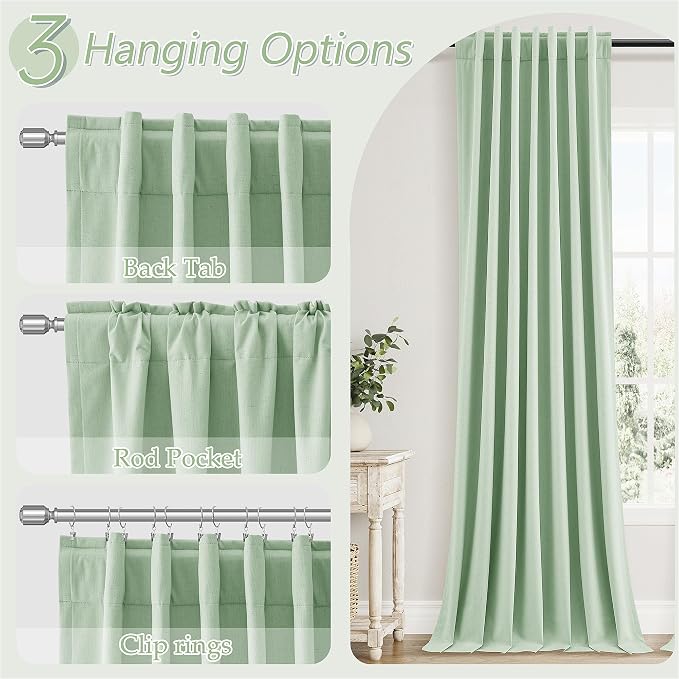 Guken 100% Blackout Curtains 120 Inch Length 2 Panels Set - Image 6