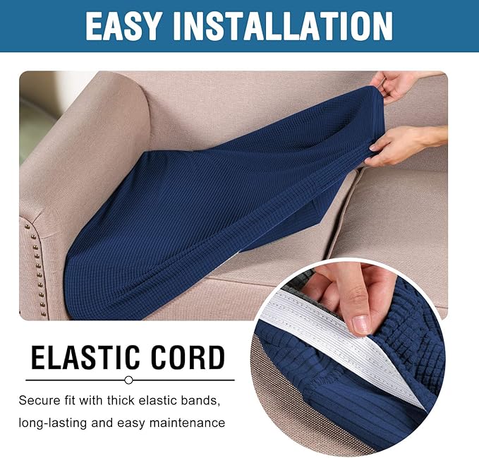 H.VERSAILTEX High Stretch Individual Seat Cushion Covers Sofa Slipcovers Couch - Image 5