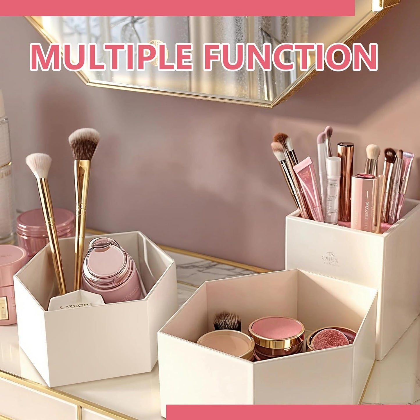 6 Pcs Buffet Risers, Dessert Stands Acrylic, Food Risers for Buffet, Jewelry Showcase, Riser Display Cases， Acrylic Display Base, White