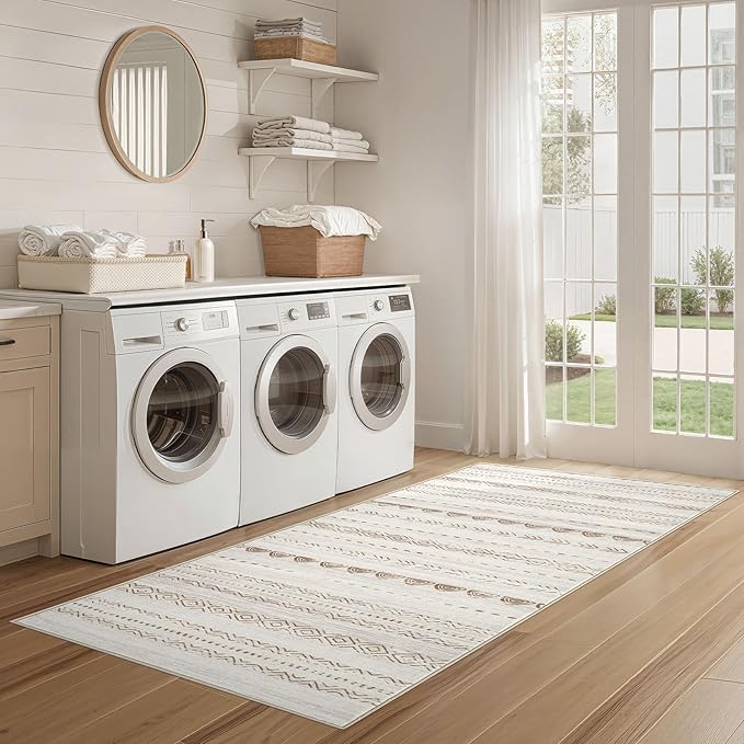 Nakagishi Runner Rug Kitchen Washable Rugs: 2x6 Non-Slip Boho Soft Modern Stain - Image 6