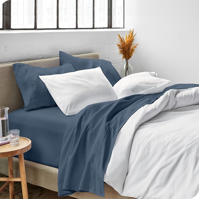 Bare Home Full Sheet Set - Luxury 1800 Ultra-Soft Microfiber Full Bed Sheets - Double Brushed - Deep Pockets - Easy Fit - 4 Piece Set - Bedding Sheets & Pillowcases (Full, Bering Sea)