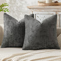 MIULEE Pack of 2 Couch Throw Pillow Covers 18x18 Inch Dark Gray Modern Boho by MIULEE