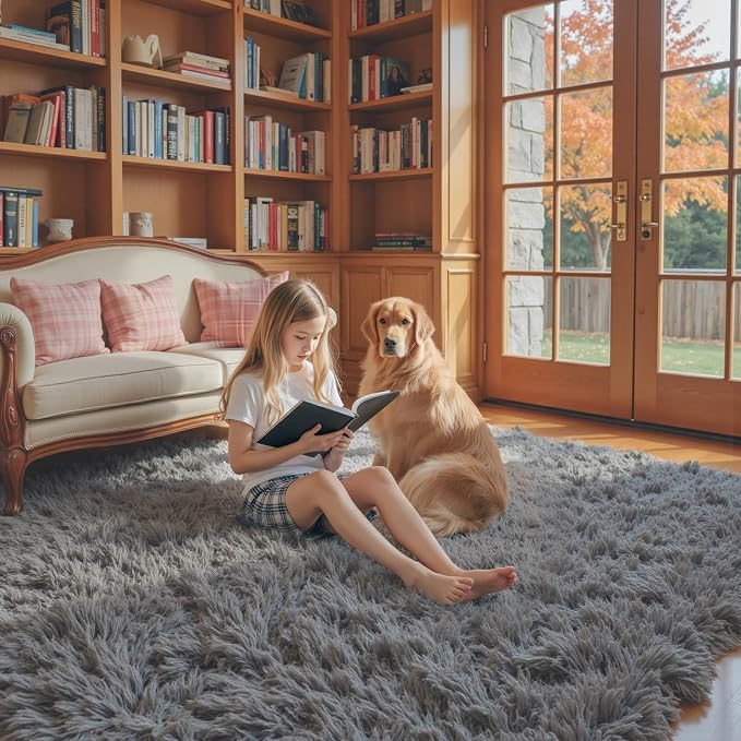 Area Rugs 10x14 Living Room, Shaggy Carpet Soft Plush Furry Bedside Rug Large - Image 6