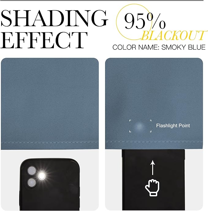 NICETOWN Smoky Blue Blackout Curtains 102 inches Long, Grommet Thermal - Image 7