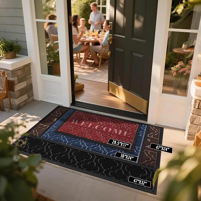Yimobra Welcome Mat Outdoor Indoor 29.5x17, All-Weather Waterproof Outdoor Mats - Image 3