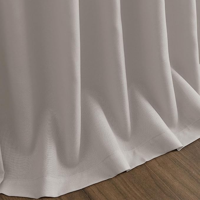 Nanspring Stone Grey Linen Curtains 90 Inches Long - Image 9