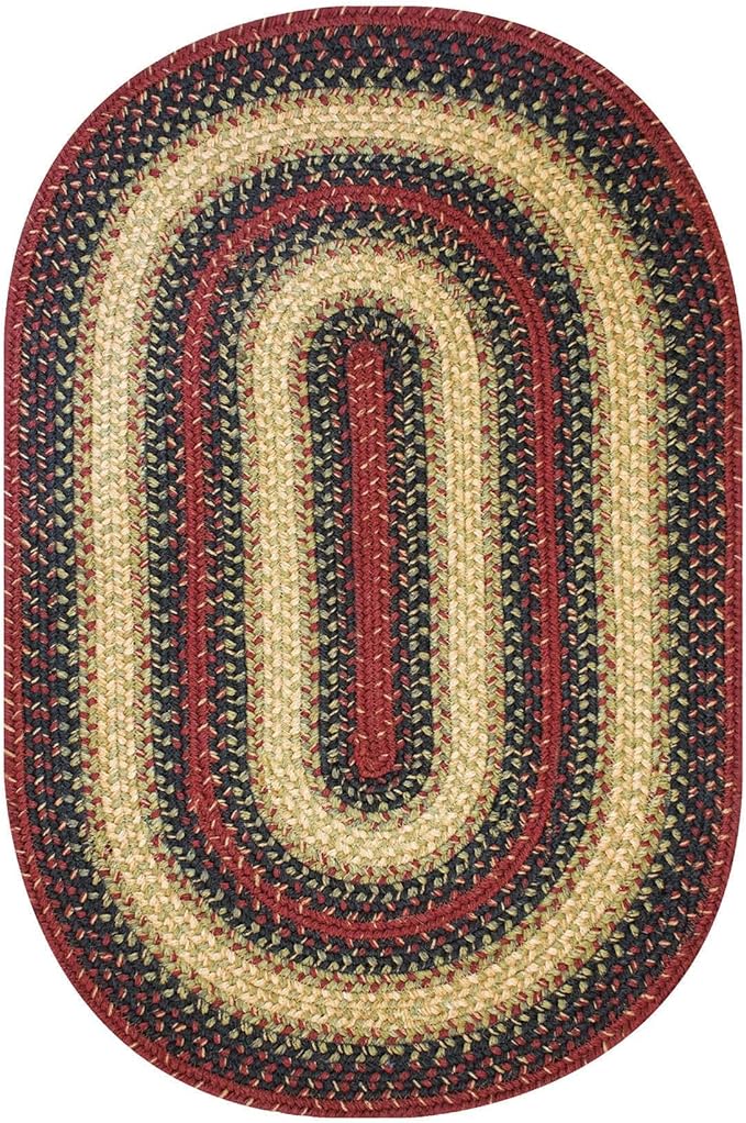 Homespice Highland Multi Color Oval Area Rugs, 5x8' - Handmade with Jute, Warm Country and Lodge Decor, Perfect for Living Rooms and Bedrooms - Durable, Easy to Clean and Pet Friendly
