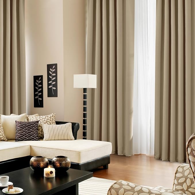 Deconovo Solid Back Tab and Rod Pocket Curtains Thermal Insulated Blackout - Image 4