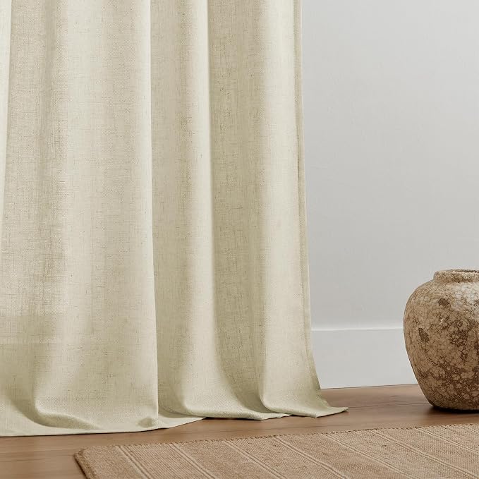Joydeco Linen Curtains 108 Inch Length 2 Panel Sets, Light Filtering Curtains - Image 6