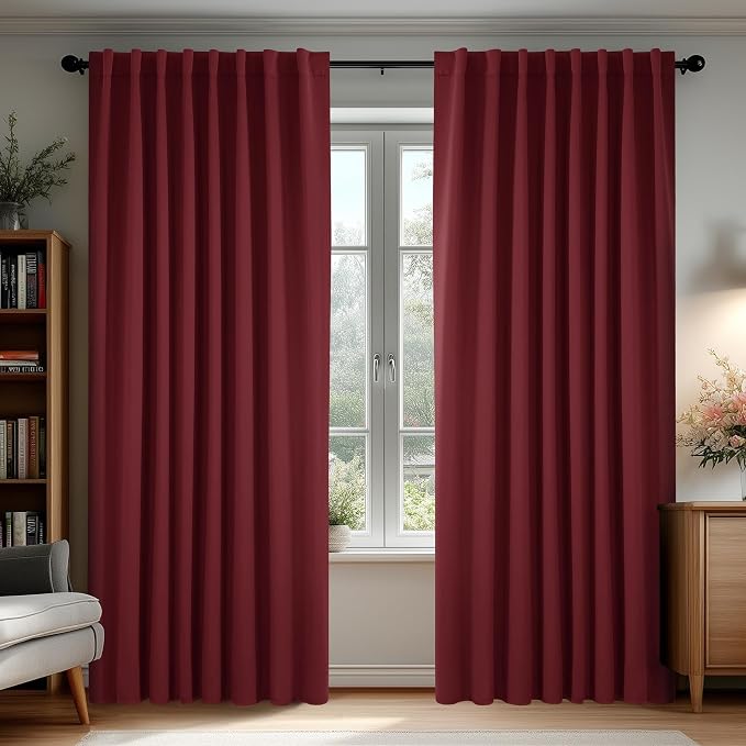 Deconovo Blackout Curtains, Thermal Insulated, W70 x L108 2 Panels, Back Tab by Deconovo