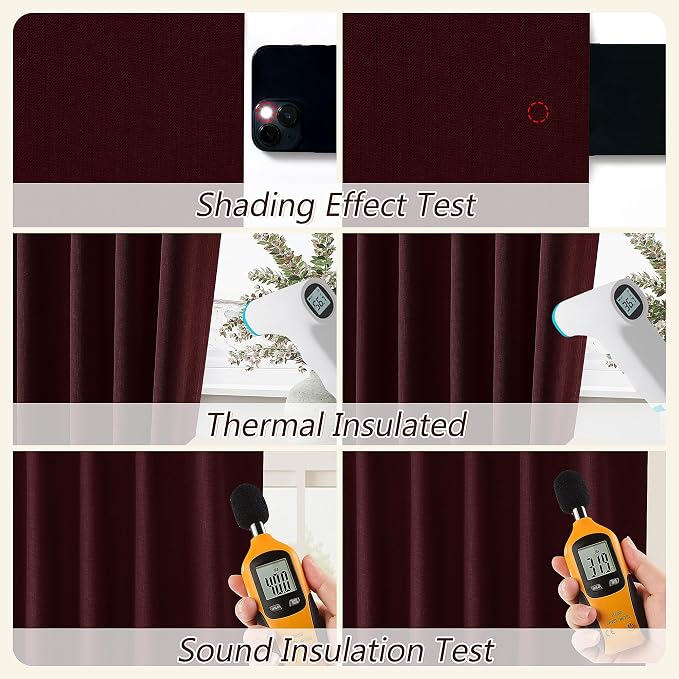 Guken 100% Blackout Curtains 90 Inch Length 2 Panels Set - Image 5