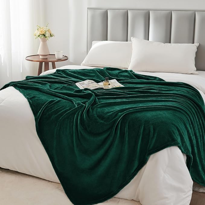 BEDELITE Fleece Blankets Queen Size Forest Green Throw Blankets - Image 5