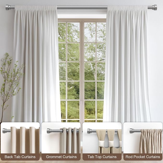 Lootkell Modern Silver Curtain Rods - Image 3