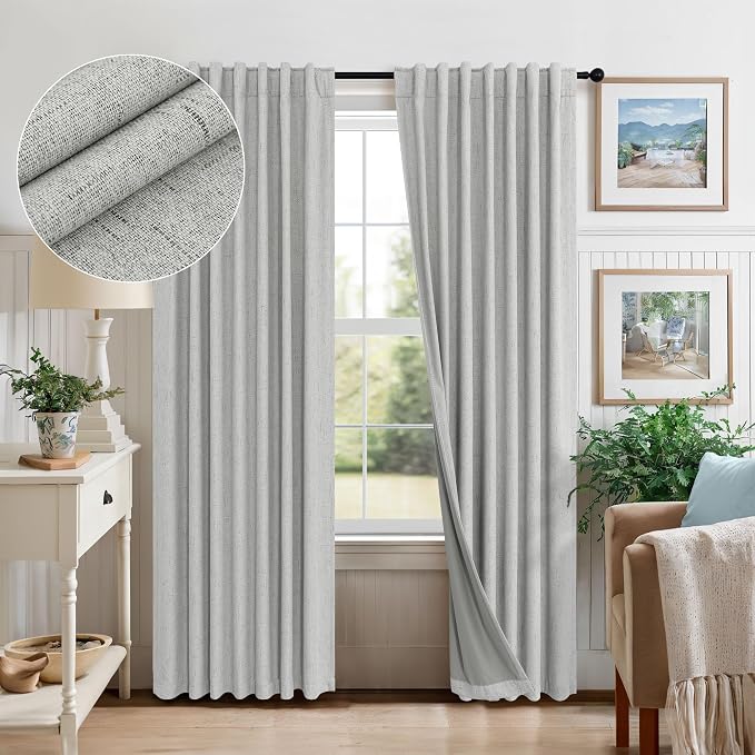 Light Grey Black Out Curtains 72 Inch Long by Pitalk