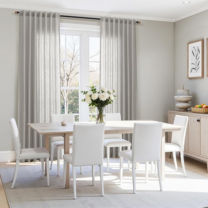 Nanspring Light Gray Linen Curtains 90 Inches Long - Image 7