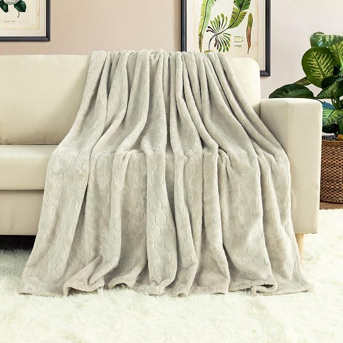 TOONOW Fleece Blanket Textured Fuzzy Plush Throw Blanket Twin Size 60" x 80" - Image 2