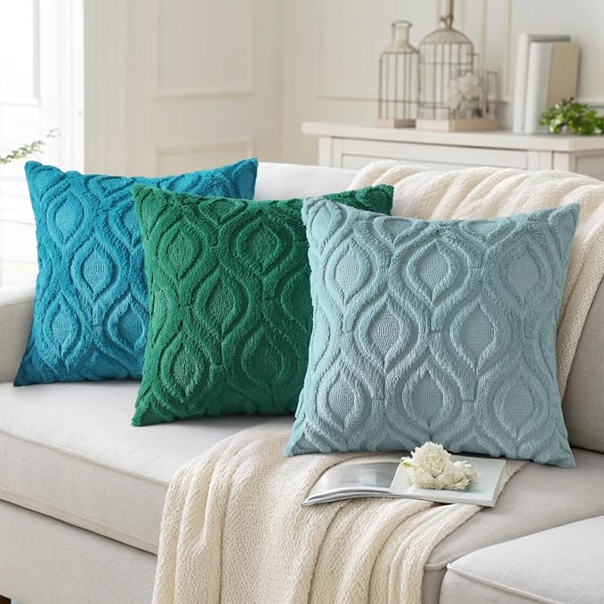 decorUhome Summer Throw Pillow Covers 20x20 Inch Set of 2, Soft Plush Faux Wool - Image 4