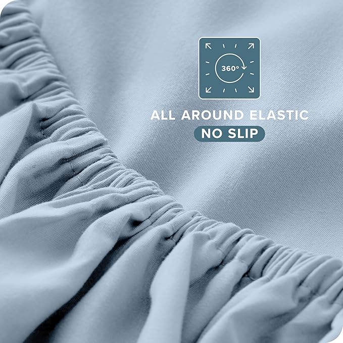 Bare Home Twin Sheet Set - 1800 Ultra-Soft Microfiber Twin Bed Sheets - Double Brushed - Deep Pockets - Easy Fit - Extra Soft - 3 Piece Set - Bedding Sheets & Pillowcases (Twin, Dusty Blue)