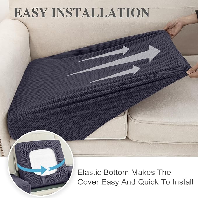 Couch Cushion Covers for Sectional Sofa L Shape Washable Separate Seat Chaise - Image 5