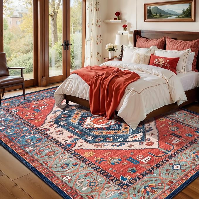 SERISSA 6x8 Area Rugs for Living Room, Large Washable Non-Slip Boho Rug - Image 3