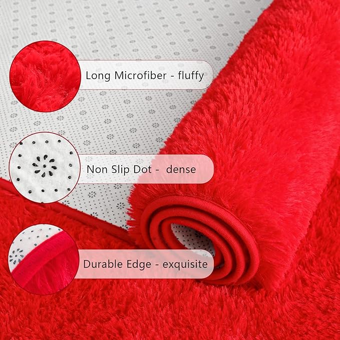 Chicrug Soft Area Rugs for Bedroom Living Room Plush Fluffy Rug 4x6 Feet - Image 7