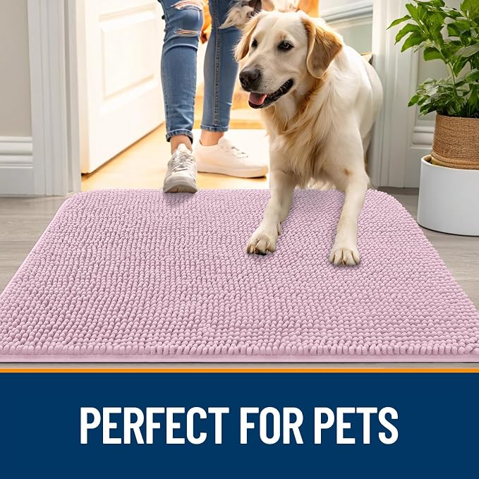 OLANLY Dog Door Mat for Muddy Paws 47x32, Absorbs Moisture and Dirt, Absorbent - Image 6