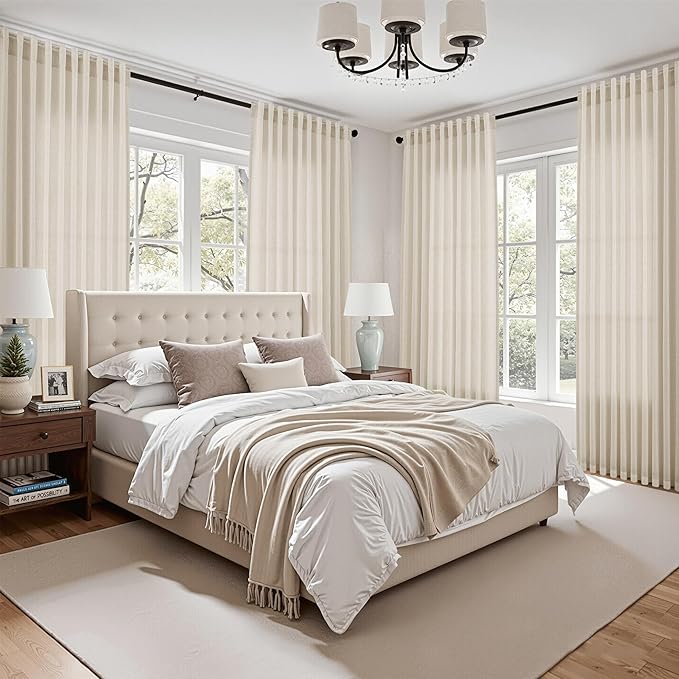 Birch Beige Linen Curtains 80 Inch Length - Image 7