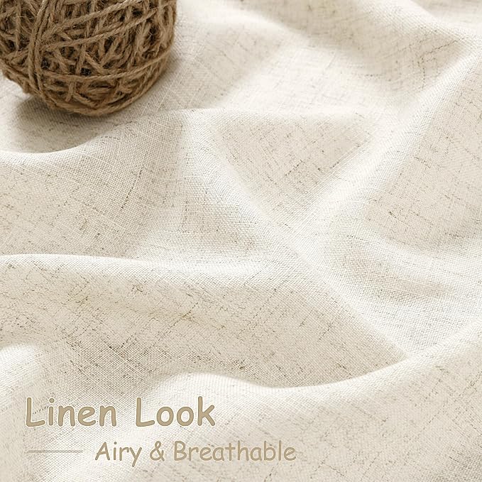 Nanspring Warm Beige Linen Curtains 72 Inch Length - Image 4