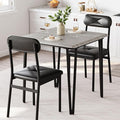IDEALHOUSE Dining Table Set for 4, Kitchen Table with Upholstered Chairs for Kitchen Room and Small Spaces (Grey, Table with 2 Upholstered Chairs)