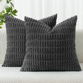 MIULEE Pack of 2 Corduroy Decorative Throw Pillow Covers 16x16 Inch Soft Boho by MIULEE