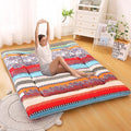 Bohemian Retro Japanese Floor Mattress, Vintage Floral Tatami Floor Mat, Portable Roll up Futon Mattress for Guest,Tavel (B,Twin 80" x 36")