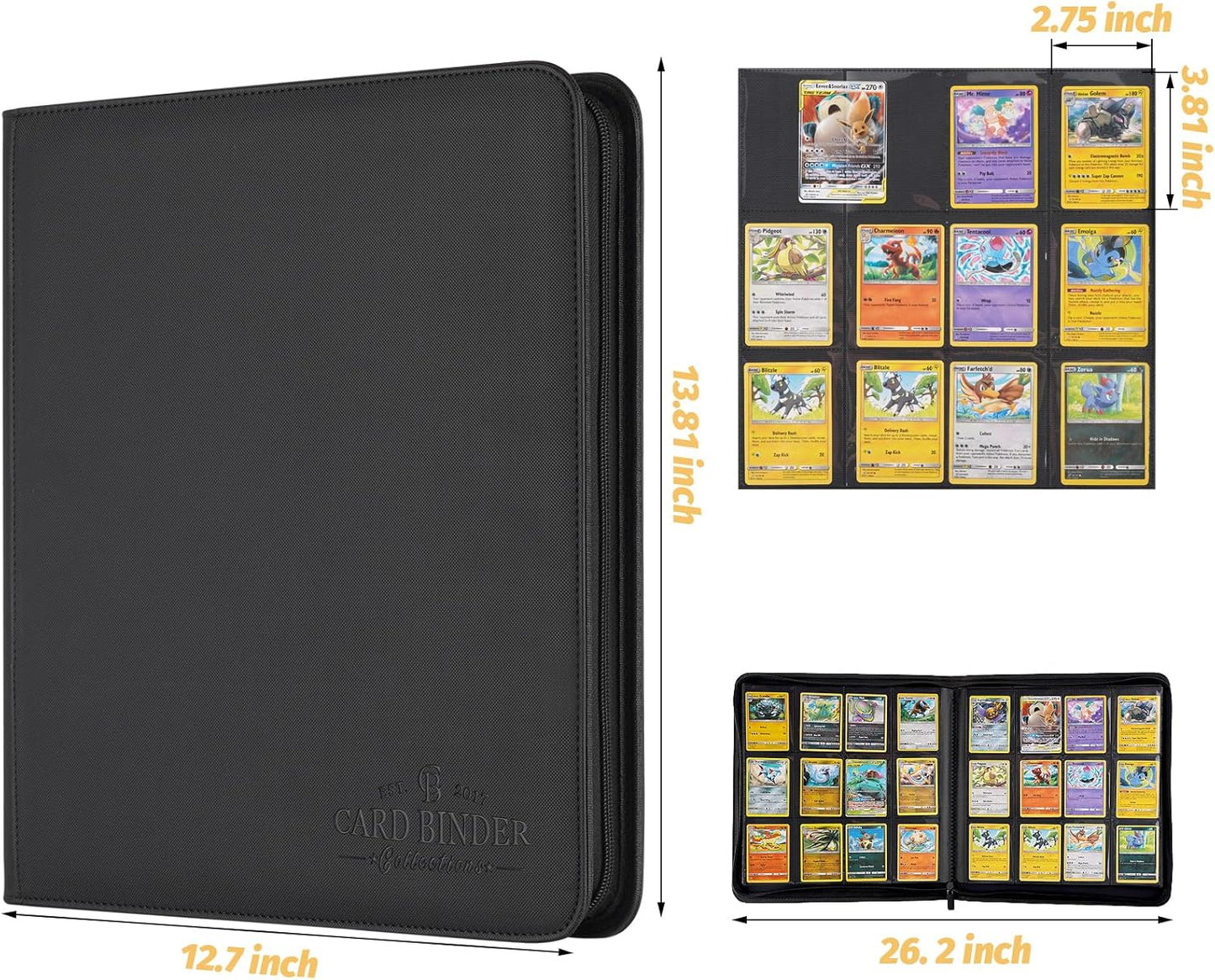 Trading Card Binder, Card Collection Binder Album Folder with 720 Side Loading Pockets, 12 Pocket Trading Card Album Folder for TGC,MTG, Baseball Cards, Yugioh