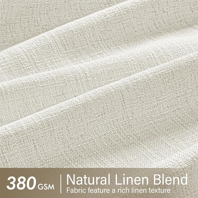 MIULEE Pinch Pleated Thick Linen Curtains 90 Inches Long 2 Panels - Image 4