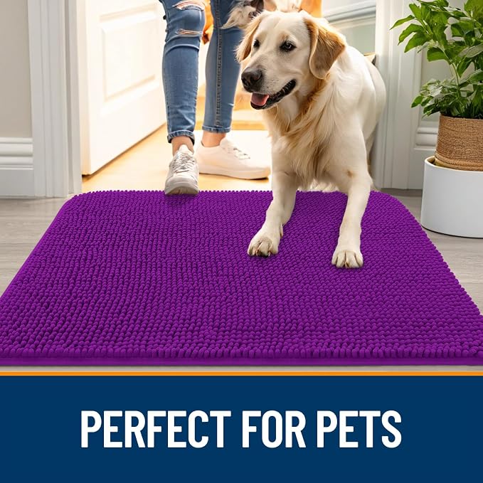 OLANLY Dog Door Mat for Muddy Paws 59x32, Absorbs Moisture and Dirt, Absorbent - Image 6