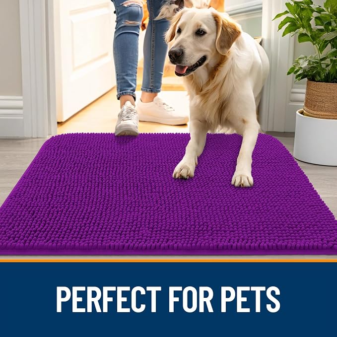 OLANLY Dog Door Mat for Muddy Paws 32x20, Absorbs Moisture and Dirt, Absorbent - Image 6