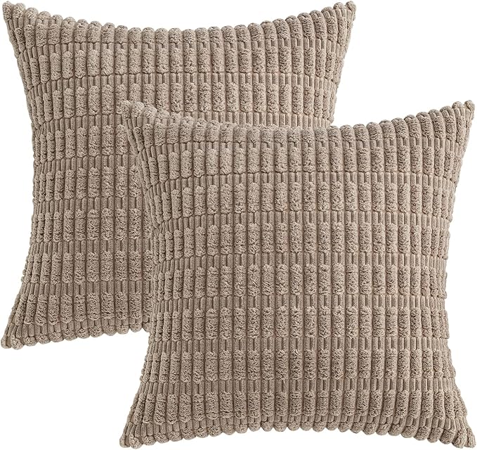MIULEE Pack of 2 Corduroy Decorative Throw Pillow Covers 20x20 Inch Soft Boho - Image 6