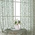 OWENIE Sage Green Sheer Curtains 63 inch Length by OWENIE