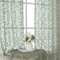 OWENIE Furman Sheer Sage Green Curtains 84 inches Long by OWENIE
