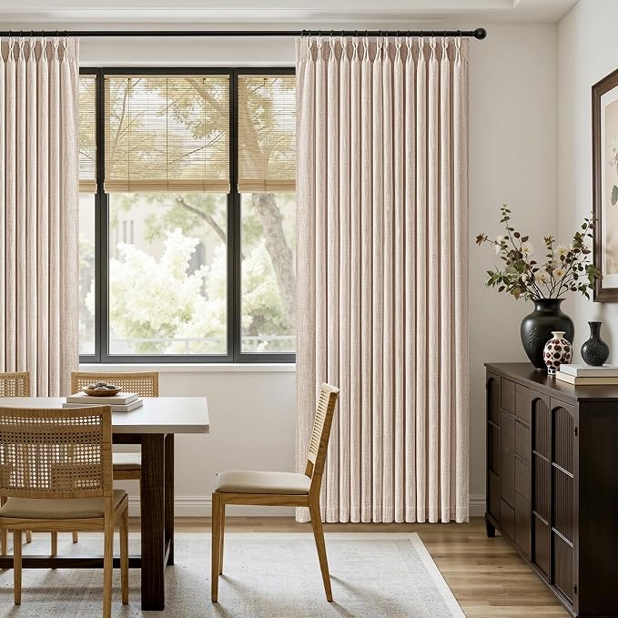 MIULEE Pinch Pleated Thick Linen Curtains 84 Inches Long 2 Panels - Image 5