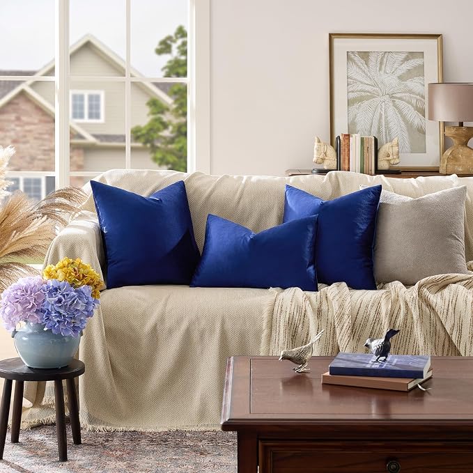GIGIZAZA Blue Large Throw Pillow Covers - Image 2