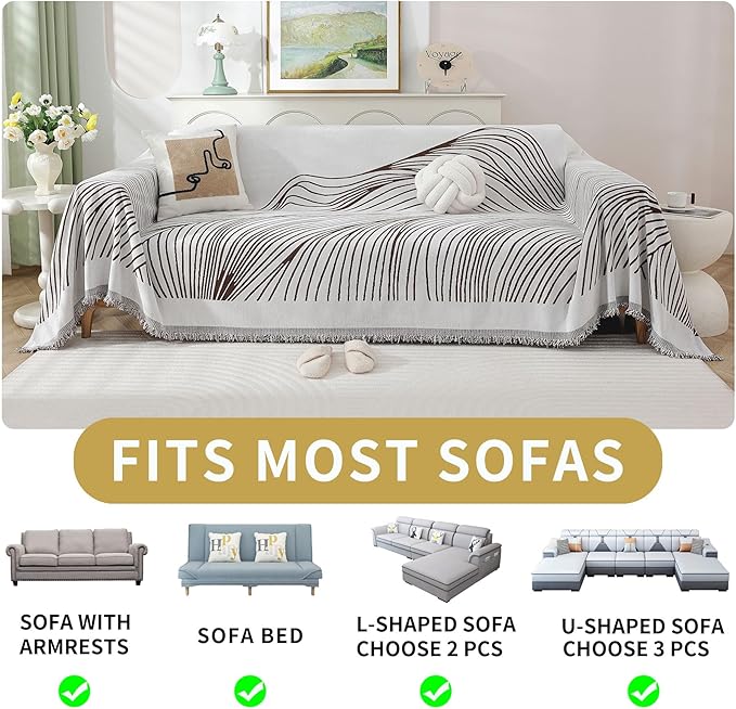 Non Slip Sofa Covers Couch Covers for 3 Cushion Couch Sofa Pet Friendly Washable Couch Covers for Sofa, Soft Thick Sectional Couch Covers L Shape Furniture Protector for Kids, Dogs 71" X134"