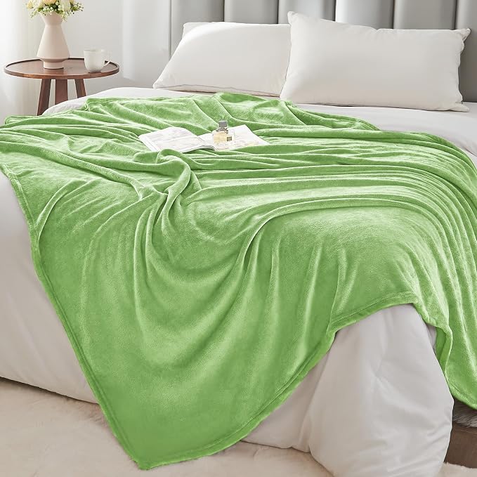 BEDELITE Fleece Blankets Queen Size Grass Green Throw Blankets - Image 5