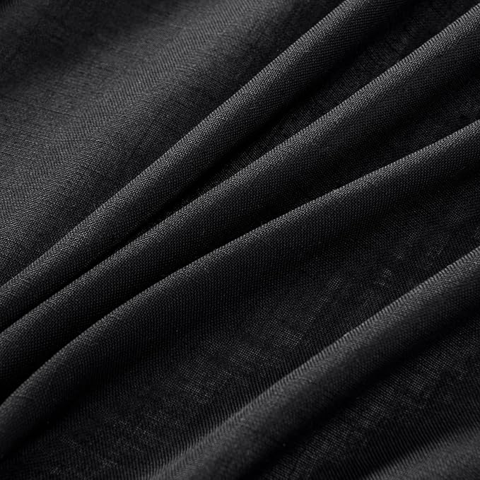 MIULEE Black Linen Curtains 90 Inch Length 2 Panels - Image 4